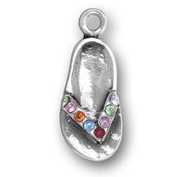 Flip Flop Charm with Crystals Charm