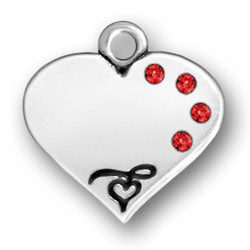 Heart with Red Crystals