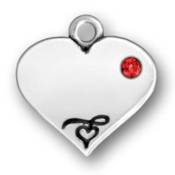 Heart with Red Crystal