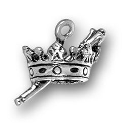Sterling Silver Crown and Scepter Charm