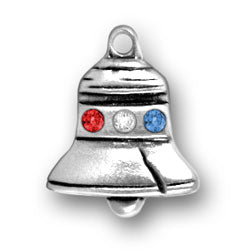 Sterling Silver Liberty Bell with Crystals