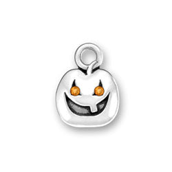 Sterling Silver Pumpkin with Orange Crystals