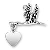 Stork Charm with Heart