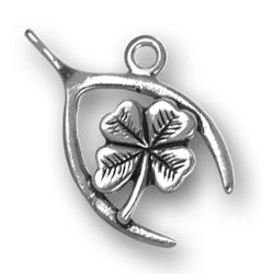 Wishbone with Four Leaf Clover Charm