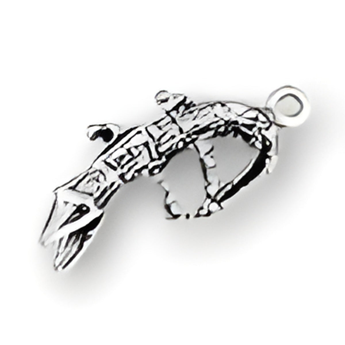 Charm Factory Alligator Charm made of silver-tone metal, featuring detailed design and a loop for attachment.