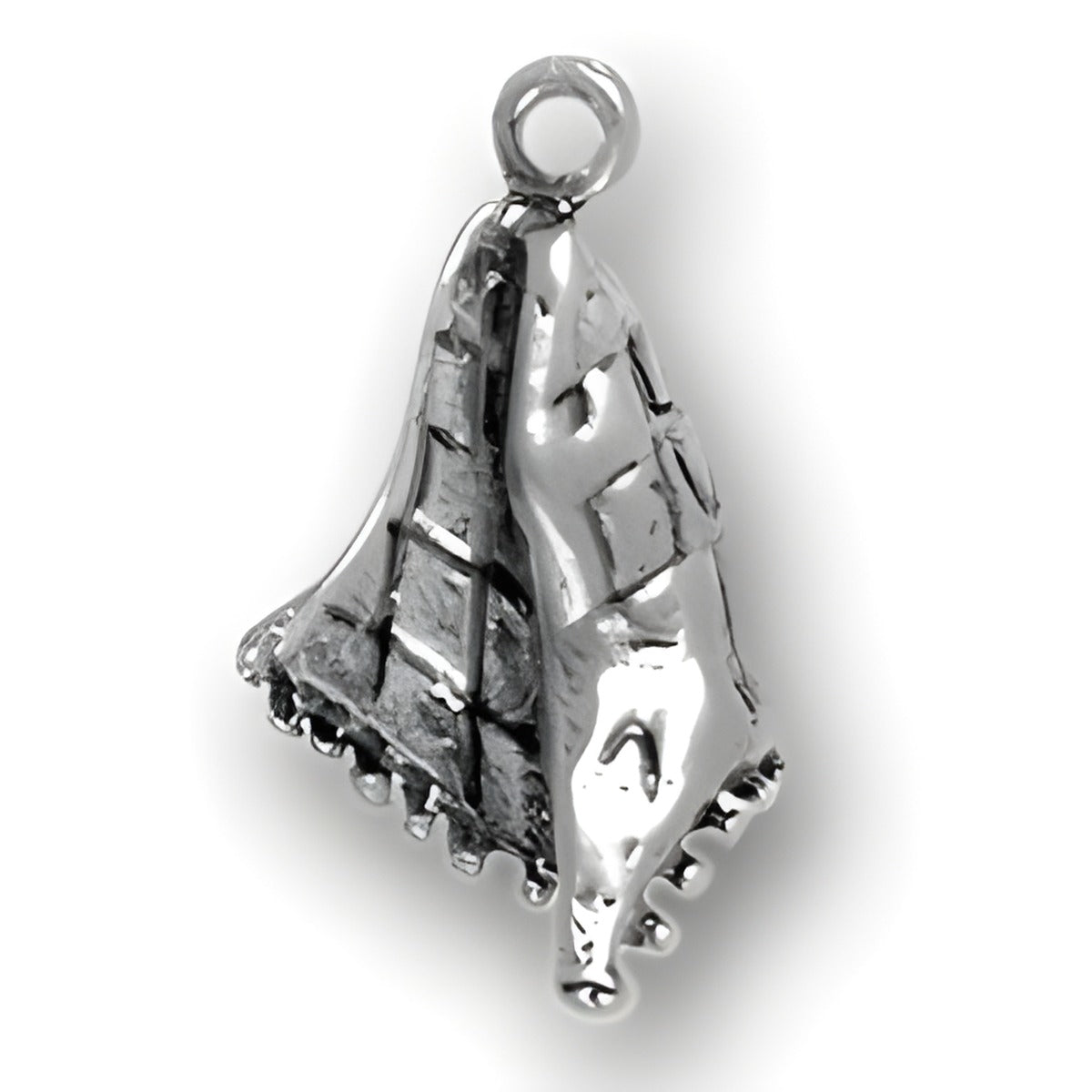 Charm Factory Baby Blanket Charm, crafted from sterling silver, features intricate details and a textured design.