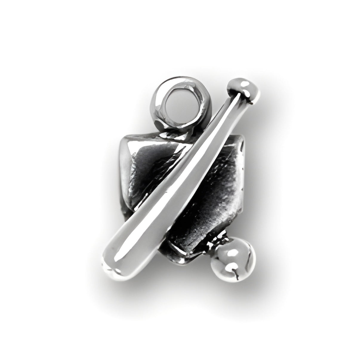 Baseball and Bat On Home Plate Charm Alt view.