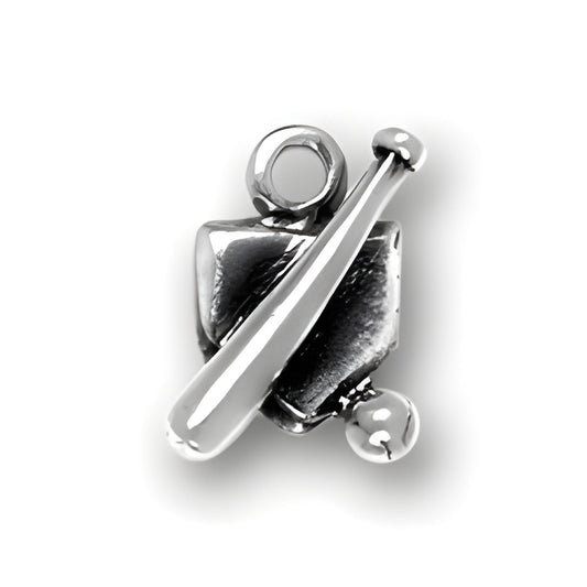 Baseball and Bat On Home Plate Charm Alt view.