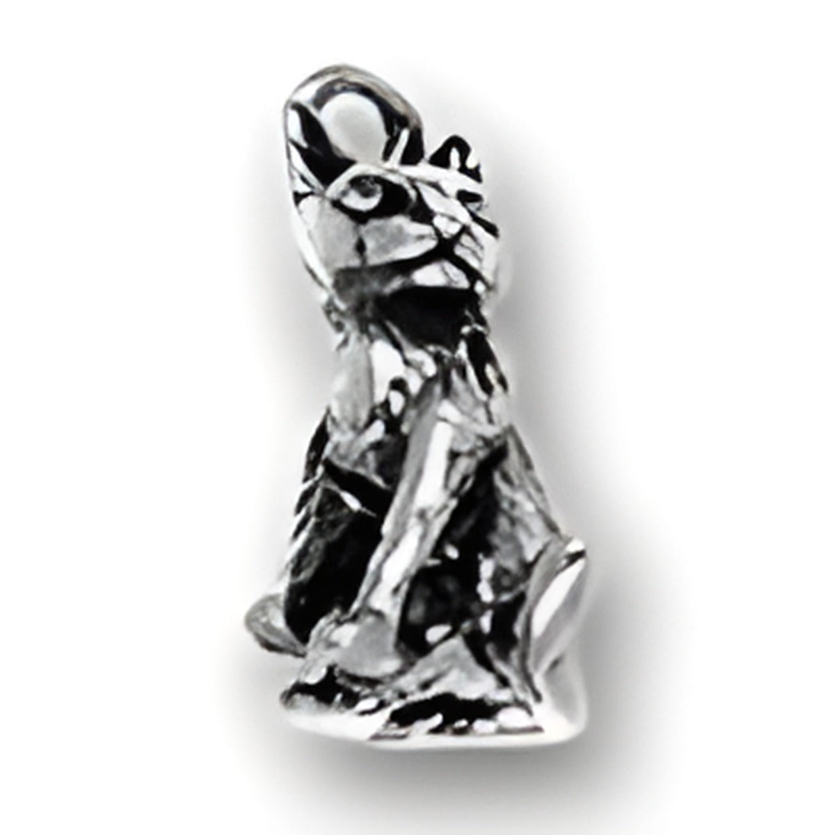 Charm Factory Cat Charm, crafted from sterling silver, featuring a detailed cat design in a sitting pose.
