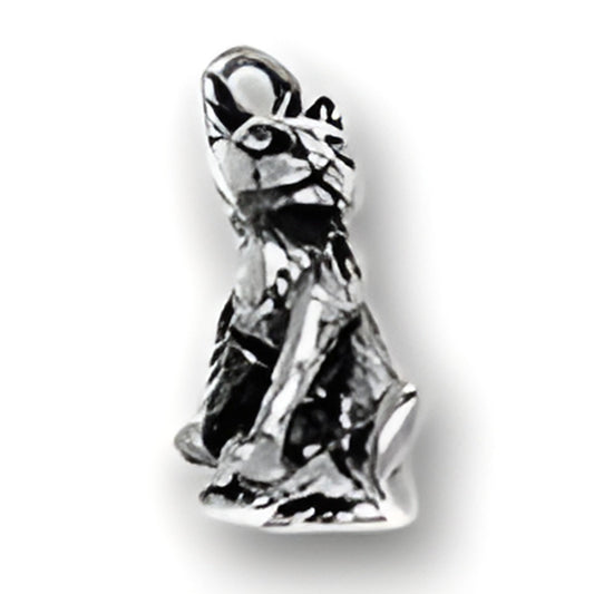 Charm Factory Cat Charm, crafted from sterling silver, featuring a detailed cat design in a sitting pose.