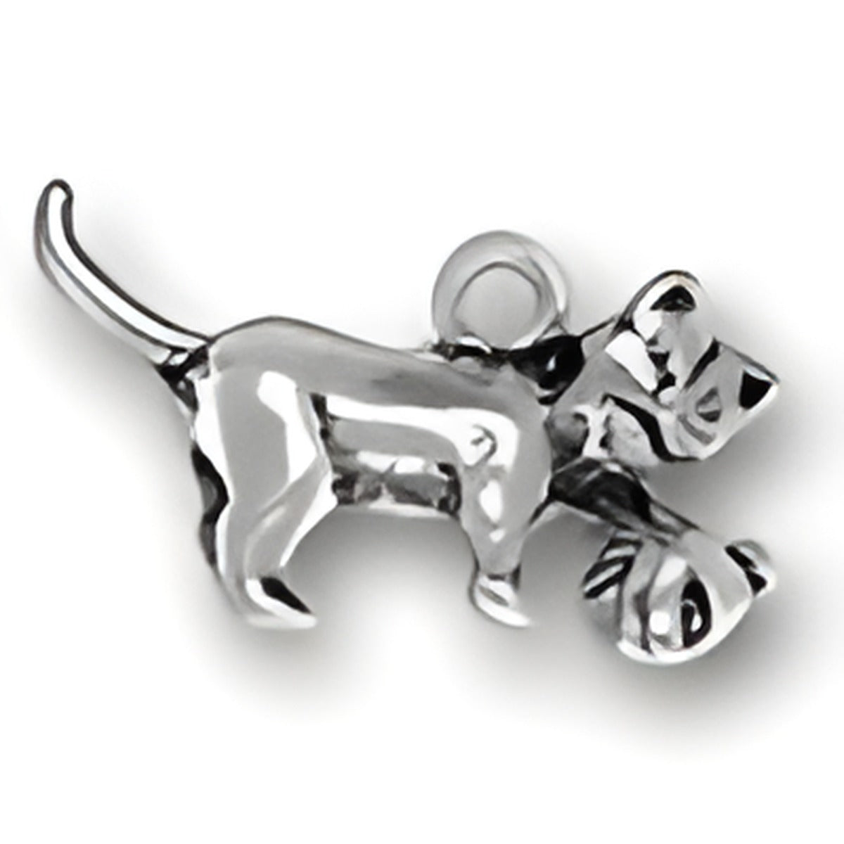 Charm Factory Cat with Yarn Charm, crafted from sterling silver, features a playful cat with a ball of yarn.
