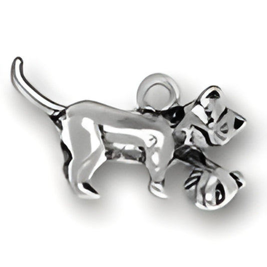 Charm Factory Cat with Yarn Charm, crafted from sterling silver, features a playful cat with a ball of yarn.