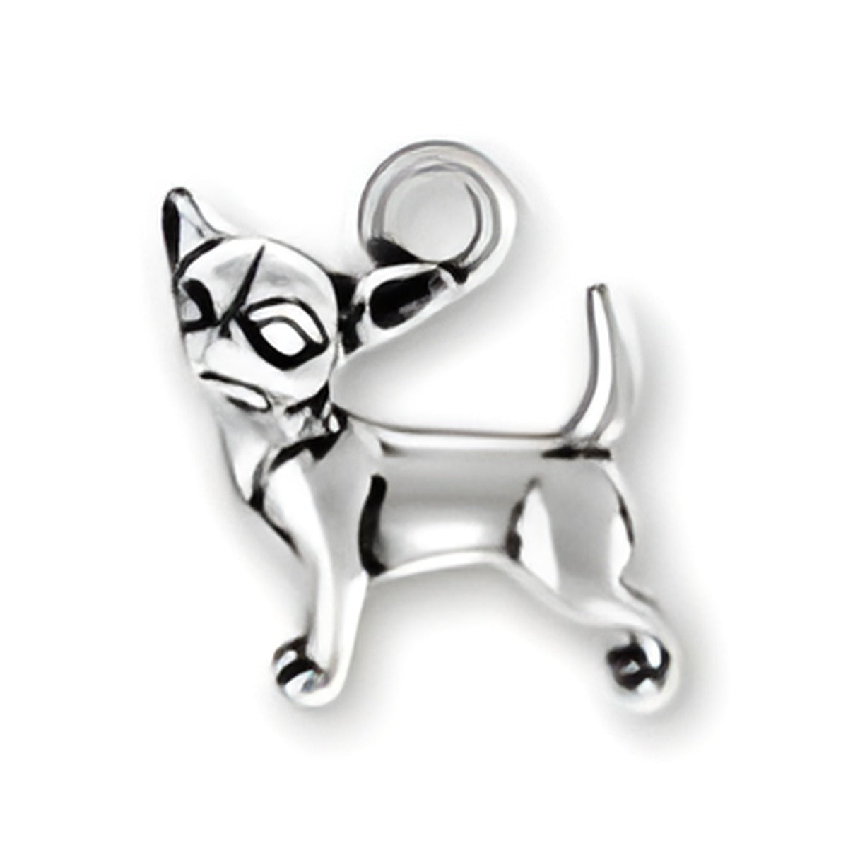Charm Factory Chihuahua Charm, crafted from silver, featuring a detailed standing Chihuahua design.