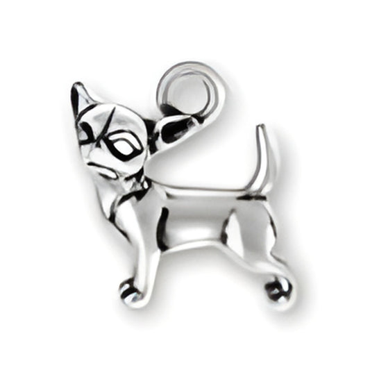 Charm Factory Chihuahua Charm, crafted from silver, featuring a detailed standing Chihuahua design.