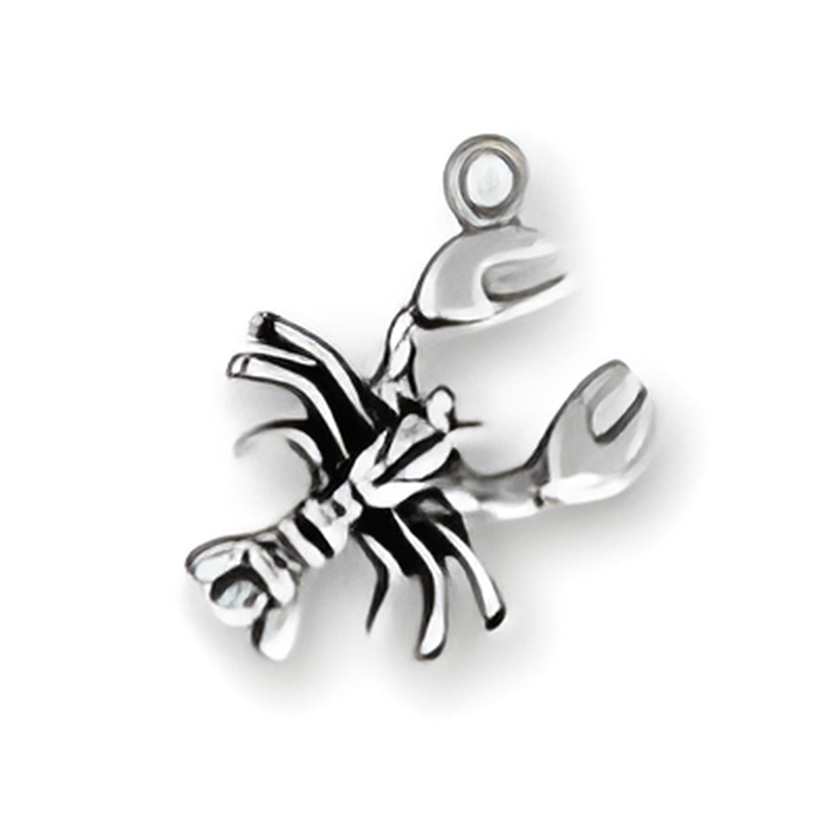 Charm Factory Crayfish Charm, crafted from metal, featuring detailed claws and body design.