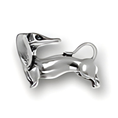 Charm Factory Dachshund Charm, crafted from polished silver, depicting a playful dachshund in a detailed design.