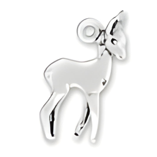 Charm Factory Deer Charm made of polished silver, featuring a detailed, standing deer design.