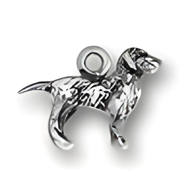 Charm Factory Dog Charm, crafted from silver, features a detailed dog design with a loop for attachment.
