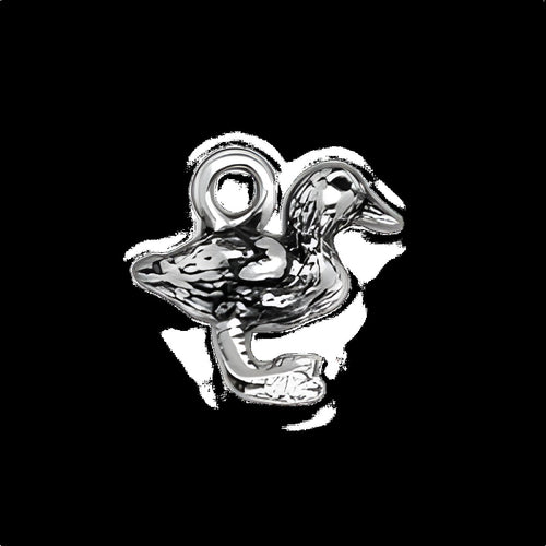 Duckling Charm by Charm Factory, crafted from silver, featuring a detailed duckling design with a loop for attachment.