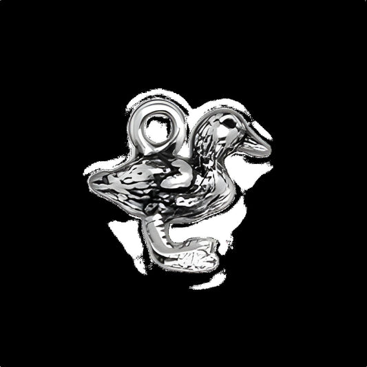 Duckling Charm by Charm Factory, crafted from silver, featuring a detailed duckling design with a loop for attachment.