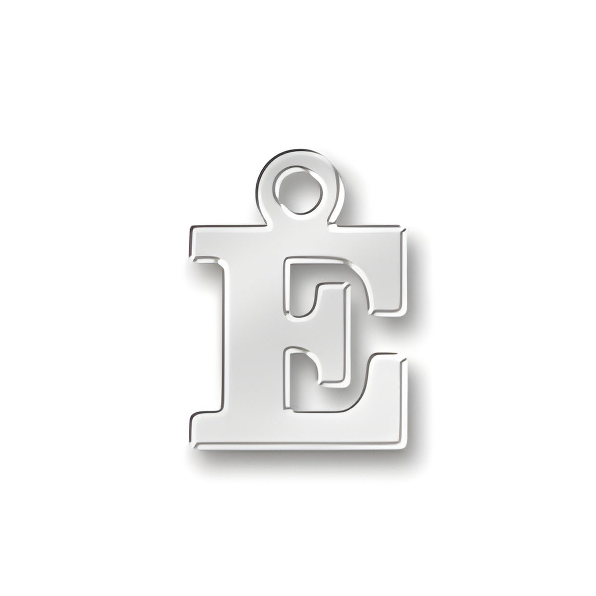 E Letter Charm Alt view.