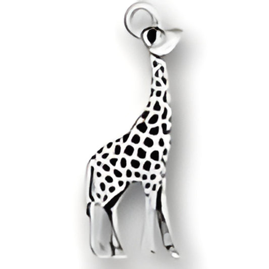 Charm Factory Giraffe Charm, crafted from sterling silver, featuring detailed spots and a sleek design.