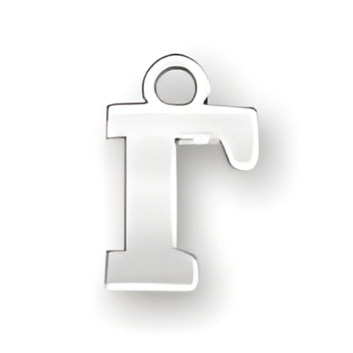 Sterling silver Greek Alphabet Gamma charm, featuring a polished finish and a loop for attachment.