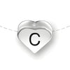 Heart-shaped bead featuring the letter 'C', made of sterling silver by Charm Factory.