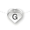 Heart-shaped bead featuring the letter 'G', made of sterling silver by Charm Factory.