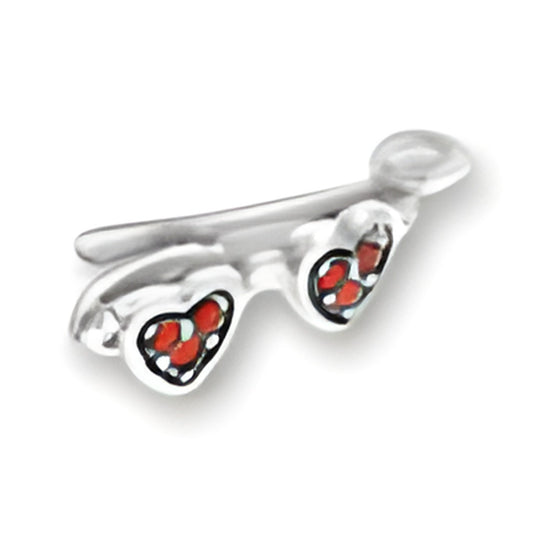 Heart shaped sunglasses charm with red crystals, made of sterling silver by Charm Factory.