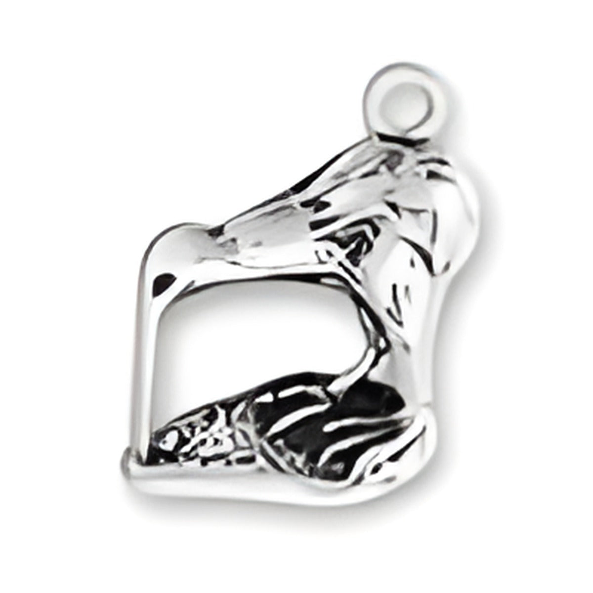 Kiwi Bird Charm made of sterling silver, featuring detailed design of a kiwi bird in a standing pose. Alt view.