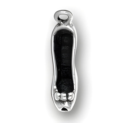 Charm Factory Ladies Slingback Shoe Charm, crafted from silver-tone metal, featuring a detailed shoe design.