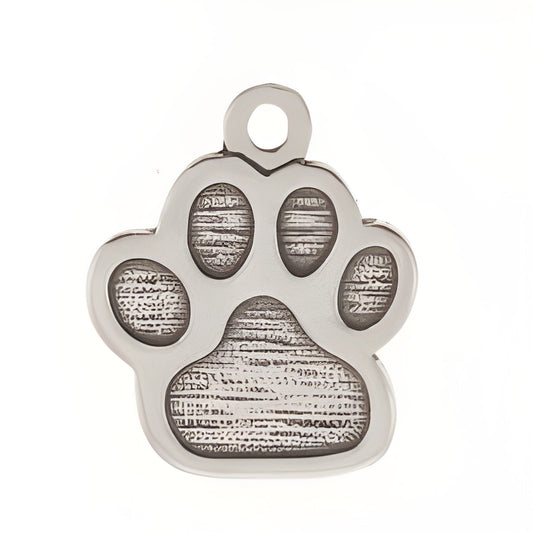 Charm Factory Large Pawprint made of polished metal, featuring a detailed paw design with textured surface.
