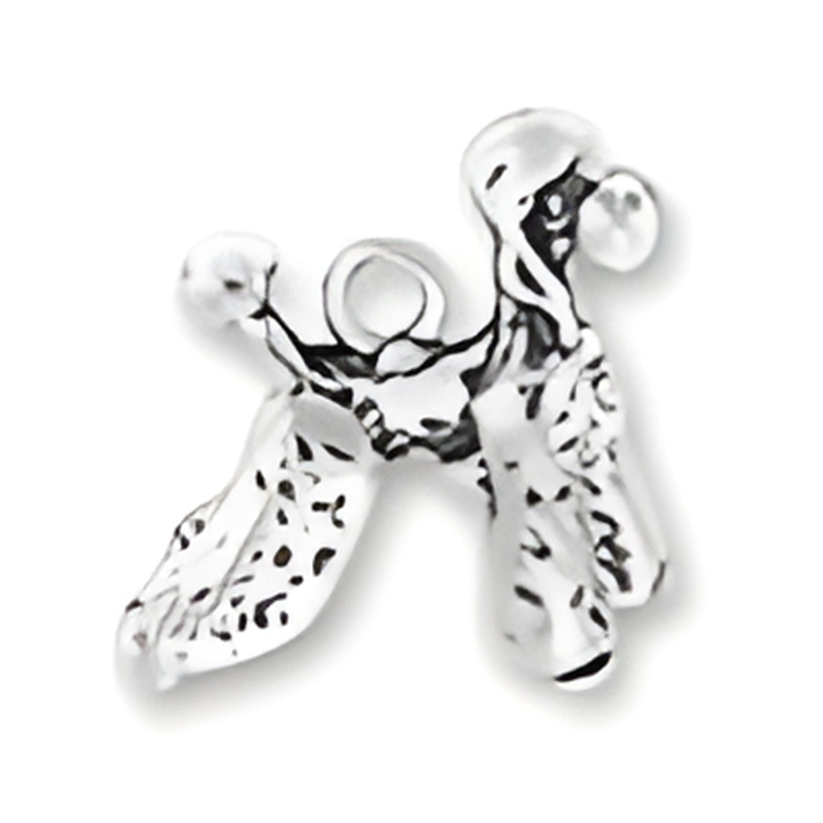 Charm Factory Large Poodle Charm made of sterling silver, featuring intricate detailing and a playful design.