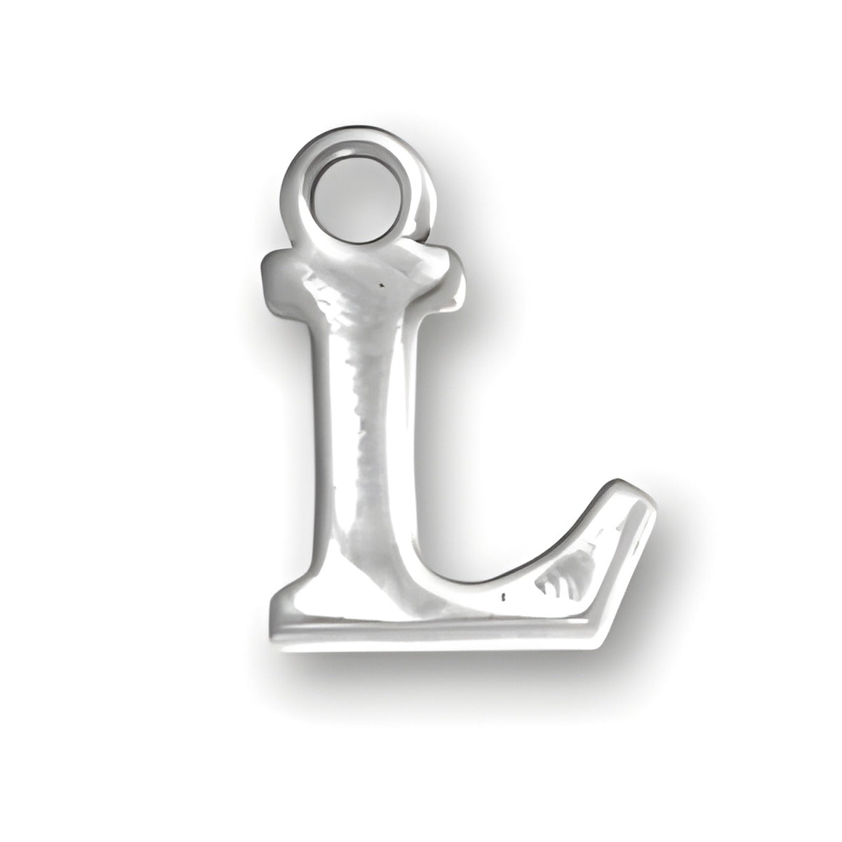Letter L Charm Alt view.