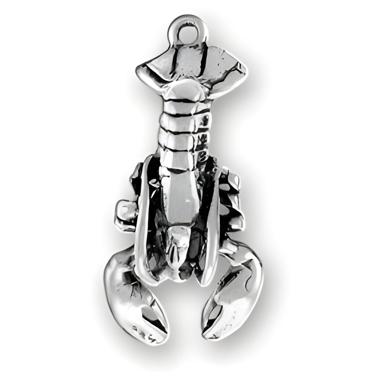 Lobster Charm by Charm Factory, crafted from polished silver-tone metal, featuring detailed claws and body design.