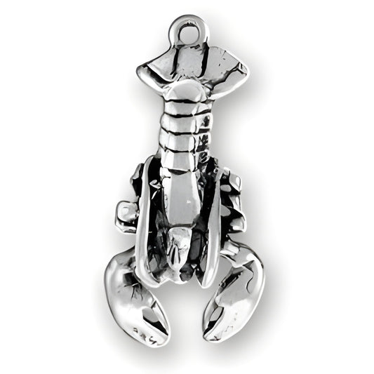 Lobster Charm by Charm Factory, crafted from polished silver-tone metal, featuring detailed claws and body design.