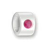 Luv Link Bead in sterling silver featuring a round, faceted January Garnet stone set in the center.