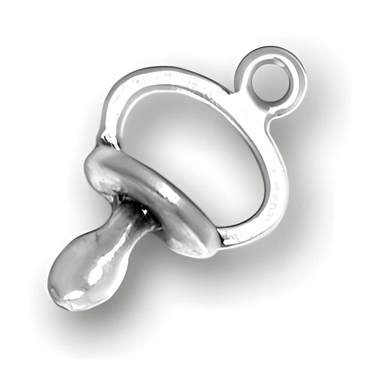 Pacifier Charm by Charm Factory, crafted from silver, featuring a detailed design of a classic pacifier.