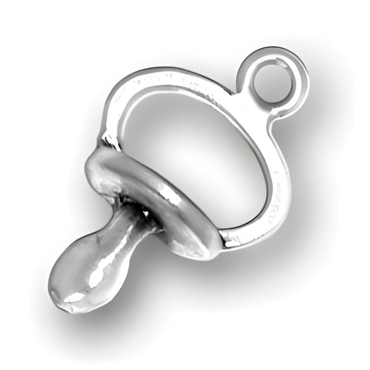 Pacifier Charm by Charm Factory, crafted from silver, featuring a detailed design of a classic pacifier.