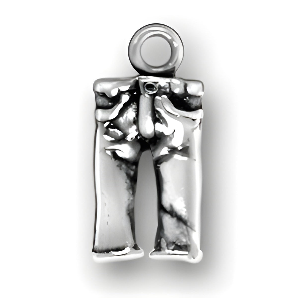 Charm Factory Pants Charm, made of silver, features detailed design of pants with a loop for attachment.