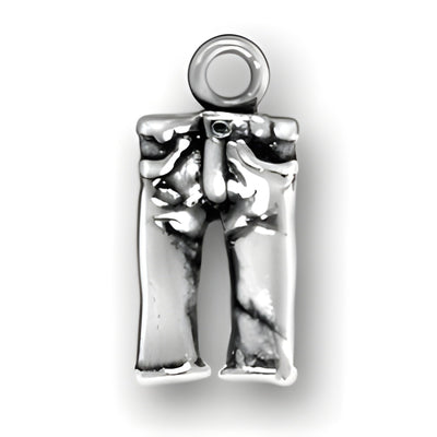 Charm Factory Pants Charm, made of silver, features detailed design of pants with a loop for attachment.