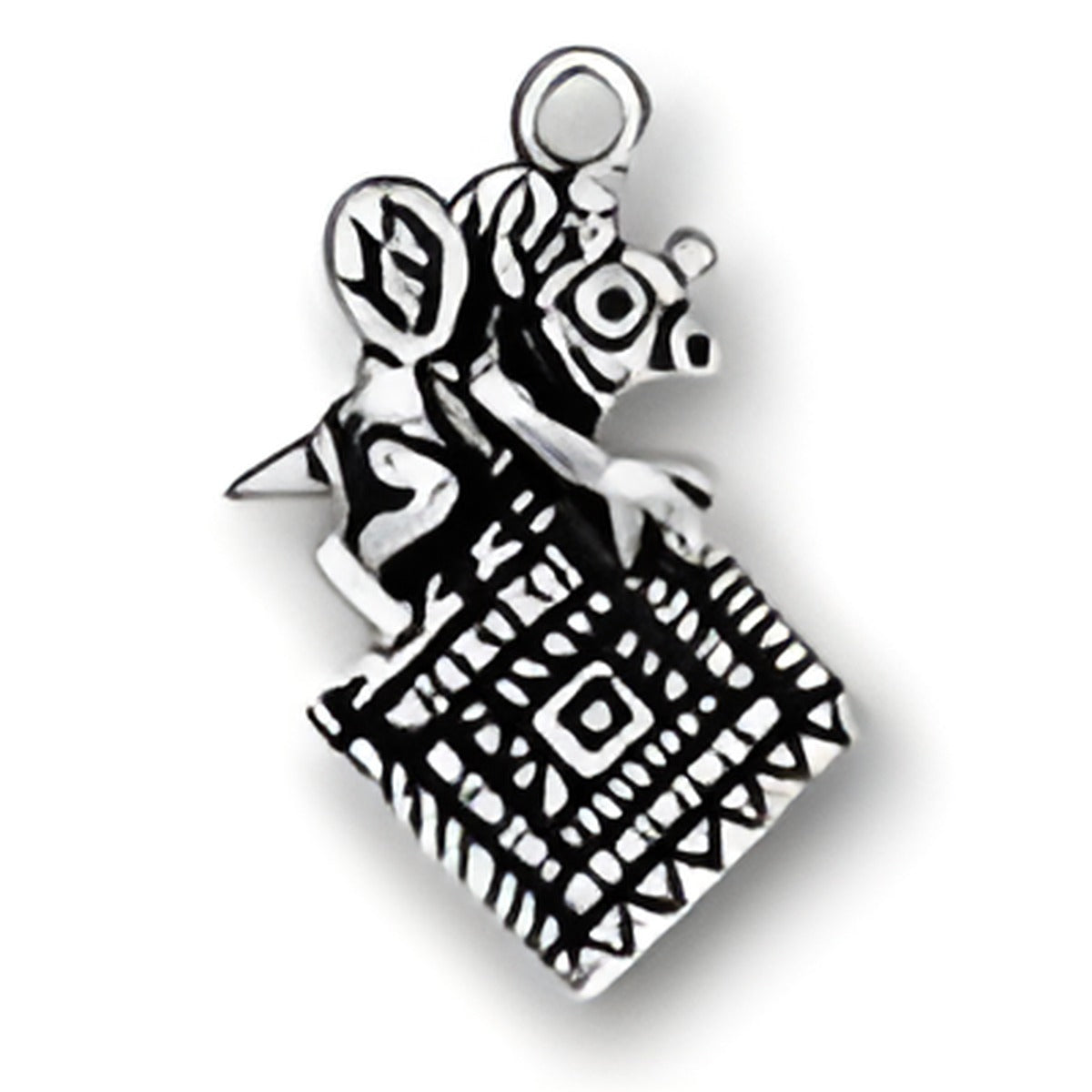 Quilting Bee Charm by Charm Factory, crafted from silver, featuring a detailed design of a bee on a quilt.