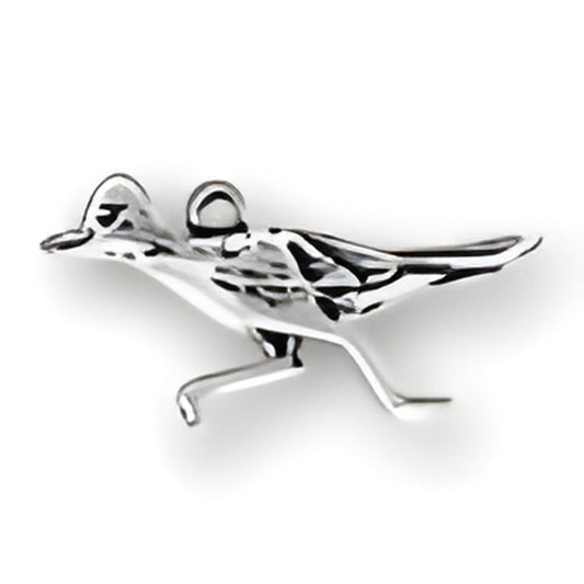 Roadrunner Charm made of sterling silver, featuring a detailed design of a running roadrunner bird. Alt view.