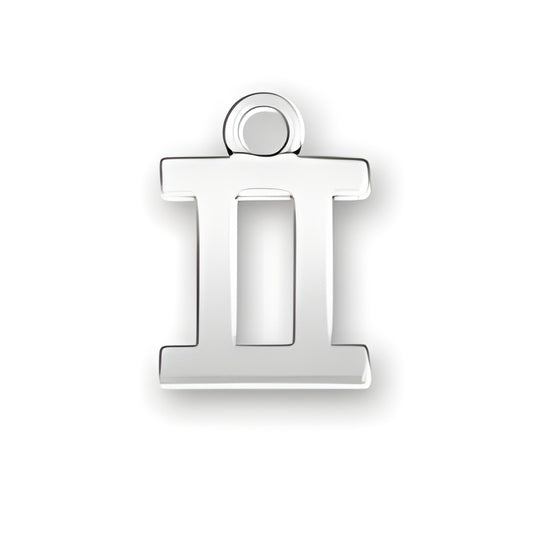 Charm Factory Roman Numeral II Charm made of polished silver, featuring a classic Roman numeral design.