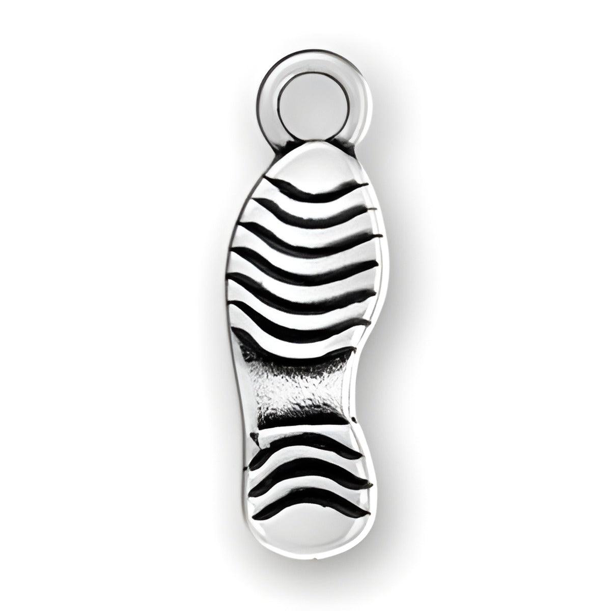 Charm Factory Running Shoe Bottom Charm, made of silver-tone metal, features detailed tread design for a sporty look.