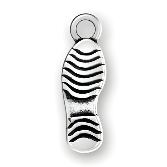 Charm Factory Running Shoe Bottom Charm, made of silver-tone metal, features detailed tread design for a sporty look.