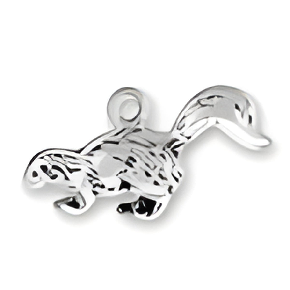Charm Factory Skunk Charm made of polished silver, featuring detailed design of a skunk in a playful pose.