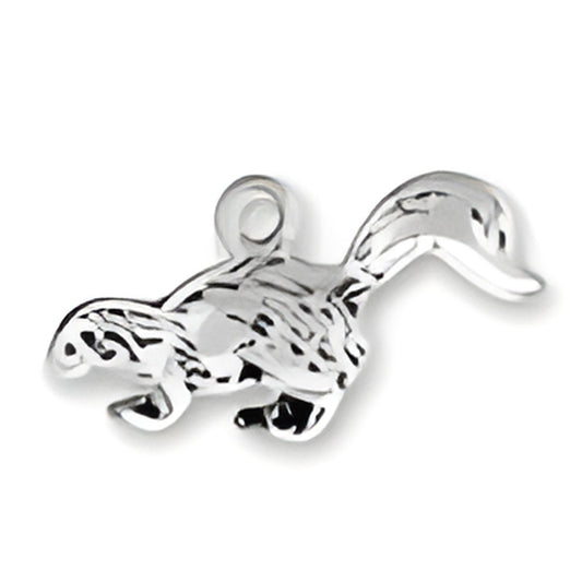 Charm Factory Skunk Charm made of polished silver, featuring detailed design of a skunk in a playful pose.