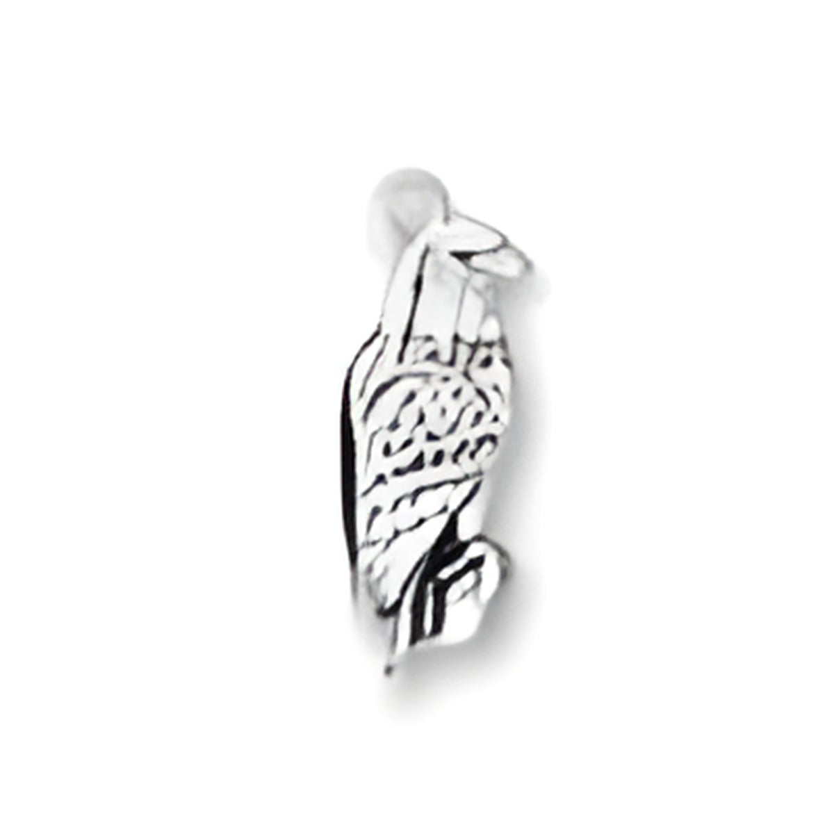 Small Bald Eagle Charm made of sterling silver, featuring detailed engraving and a polished finish.